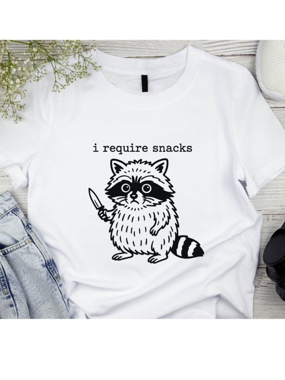I Require Snacks Handmade Tee